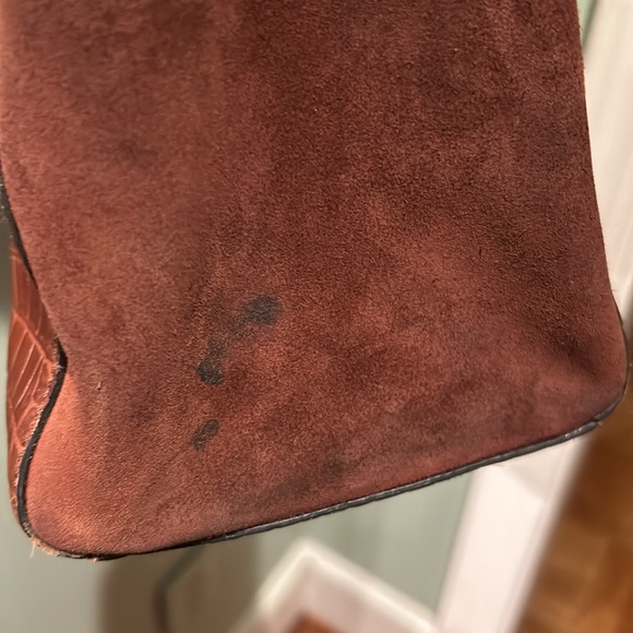 J McLaughlin Tassel Bag Brown Crocodile Leather Extra Large - Picture 9 of 16